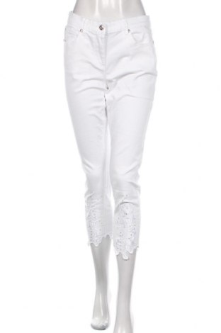 Damskie spodnie Pfeffinger, Rozmiar M, Kolor Biały, 98% bawełna, 2% elastyna, Cena 84,23 zł