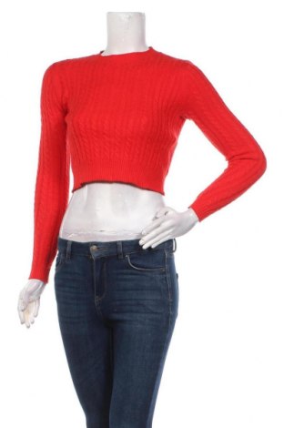 Дамски пуловер Pull&Bear, Размер XS, Цвят Червен, Цена 47,20 лв.
