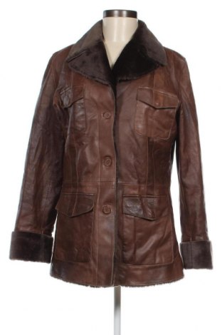 Дамско кожено яке, Размер XL, Цвят Кафяв, Естествена кожа, Цена 140,00 лв.