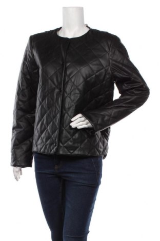 Γυναικείο δερμάτινο μπουφάν Esprit, Μέγεθος XL, Χρώμα Μαύρο, Δερματίνη, Τιμή 55,36 €