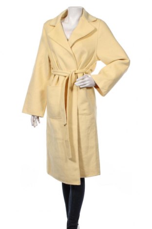 Дамско палто Mango, Размер XS, Цвят Жълт, 50% вълна, 50% полиестер, Цена 125,55 лв.