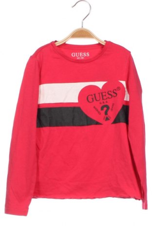 Bluză pentru copii Guess, Mărime 5-6y/ 116-122 cm, Culoare Roz, 95% bumbac, 5% elastan, Preț 105,92 Lei