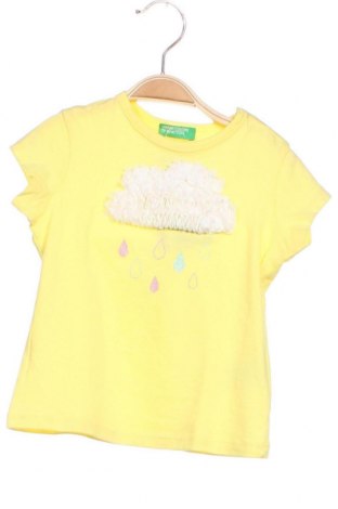 Dziecięca bluzka United Colors Of Benetton, Rozmiar 12-18m/ 80-86 cm, Kolor Żółty, Bawełna, Cena 77,96 zł