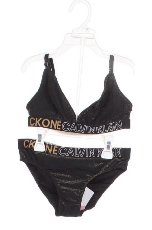 Costum de baie pentru copii Calvin Klein, Mărime 11-12y/ 152-158 cm, Culoare Negru, 79% poliamidă, 12% fire din metal, 9% elastan, Preț 315,79 Lei