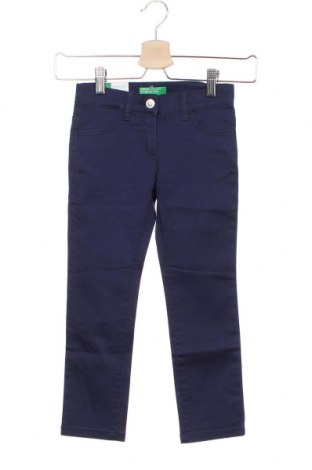 Pantaloni pentru copii United Colors Of Benetton, Mărime 4-5y/ 110-116 cm, Culoare Albastru, 63% bumbac, 34% poliester, 3% elastan, Preț 97,60 Lei