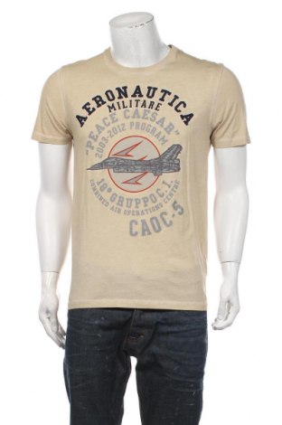 Tricou de bărbați Aeronautica Militare, Mărime L, Culoare Bej, Bumbac, Preț 171,05 Lei