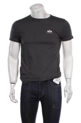 Мъжка тениска Alpha Industries, Размер S, Цвят Сив, Памук, Цена 31,82 лв.