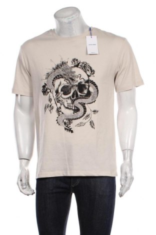 Мъжка тениска Jack & Jones, Размер S, Цвят Бежов, Памук, Цена 31,85 лв.