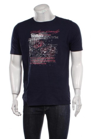 Мъжка тениска Kitaro, Размер M, Цвят Син, Памук, Цена 19,00 лв.