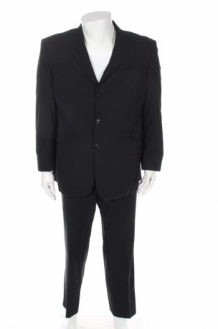Мъжки костюм Marks & Spencer, Размер XL, Цвят Черен, 55% полиестер, 43% вълна, 2% еластан, Цена 105,00 лв.