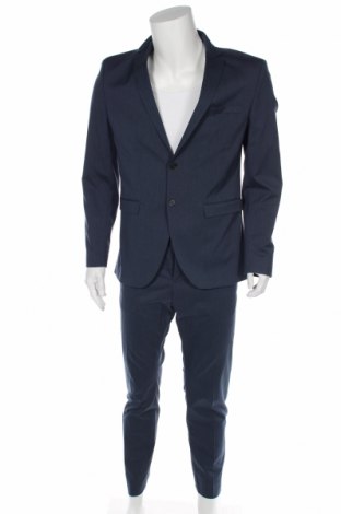 Мъжки костюм Selected Homme, Размер L, Цвят Син, 65% полиестер, 33% вискоза, 2% еластан, Цена 136,00 лв.