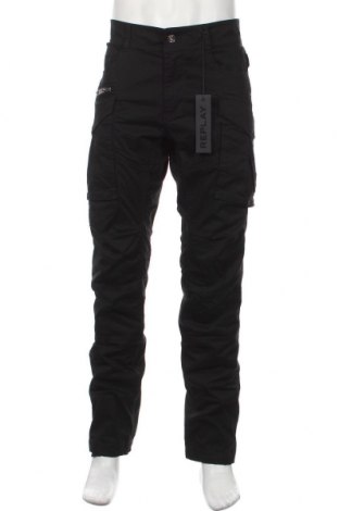 Męskie spodnie Replay, Rozmiar L, Kolor Czarny, 98% bawełna, 2% elastyna, Cena 408,27 zł