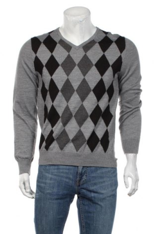 Мъжки пуловер H&M, Размер M, Цвят Сив, 50% мерино, 50% акрил, Цена 53,00 лв.