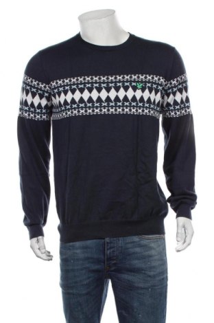 Мъжки пуловер Lyle & Scott, Размер L, Цвят Син, Памук, Цена 75,00 лв.