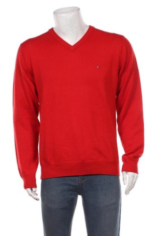 Мъжки пуловер Tommy Hilfiger, Размер L, Цвят Червен, Вълна, Цена 97,00 лв.