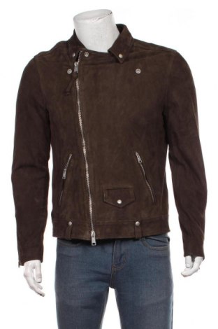 Pánska kožená bunda  AllSaints, Veľkosť M, Farba Hnedá, Prírodný velur , Cena  287,81 €
