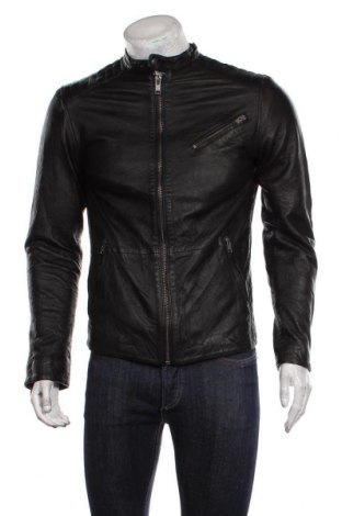 Pánska kožená bunda  Jack & Jones, Veľkosť M, Farba Čierna, Pravá koža , Cena  115,05 €