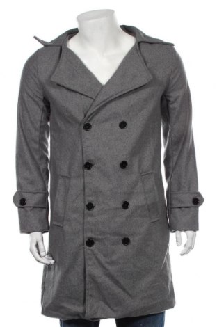 Мъжко палто, Размер L, Цвят Сив, 70% памук, 30% полиамид, Цена 140,00 лв.