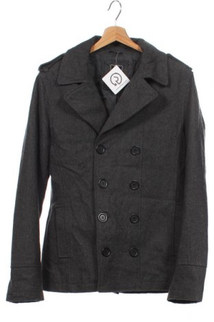 Мъжко палто, Размер S, Цвят Сив, 60% вълна, 30% полиестер, 10% вискоза, Цена 140,00 лв.