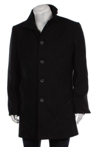 Мъжко палто Bruun & Stengade, Размер XL, Цвят Черен, 50% полиестер, 50% вълна, Цена 159,22 лв.
