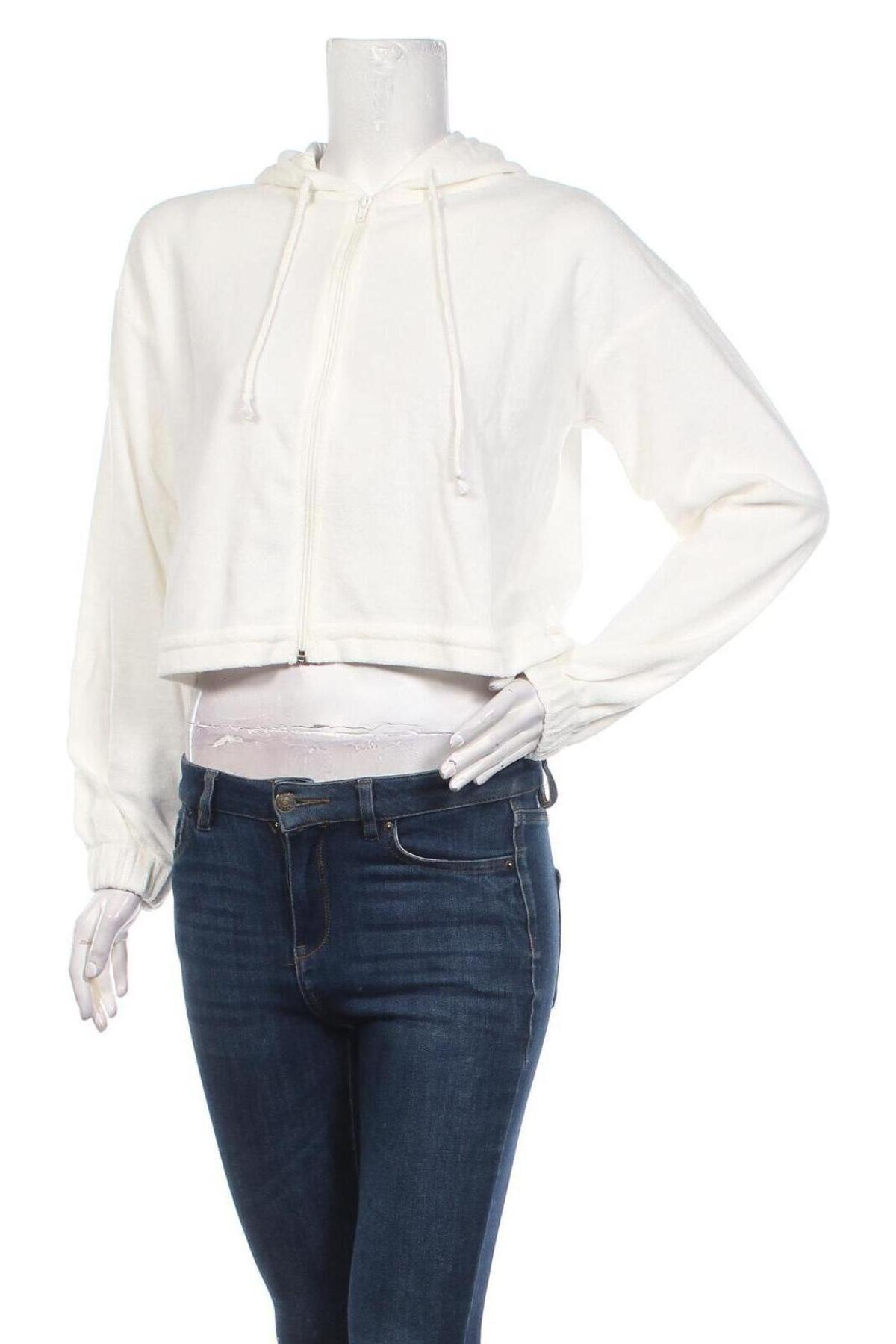 Γυναικείο φούτερ NA-KD, Μέγεθος XXS, Χρώμα Λευκό, 80% βαμβάκι, 20% πολυεστέρας, Τιμή 20,41 €