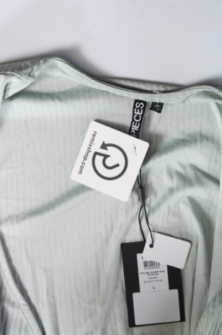 Γυναικεία μπλούζα Pieces, Μέγεθος L, Χρώμα Πράσινο, Τιμή 3,51 €