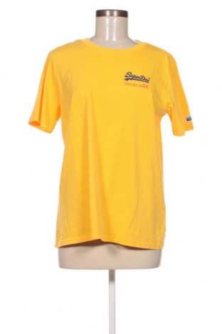 Γυναικείο t-shirt Superdry, Μέγεθος L, Χρώμα Κίτρινο, Τιμή 18,04 €