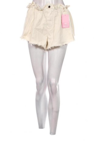 Γυναικείο κοντό παντελόνι Missy Empire, Μέγεθος L, Χρώμα Εκρού, Τιμή 4,47 €