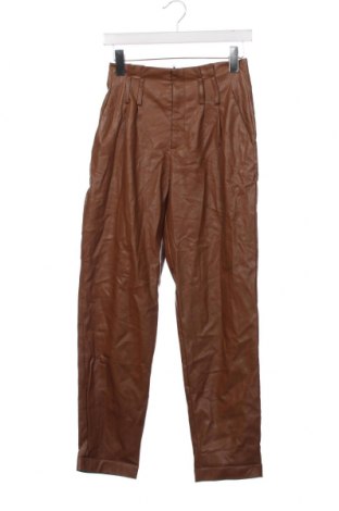 Дамски кожен панталон Amisu, Размер XS, Цвят Кафяв, Цена 29,00 лв.