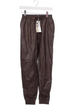 Pantaloni de piele pentru damă ONLY, Mărime XXS, Culoare Maro, Preț 35,53 Lei