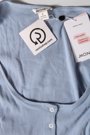 Damska koszulka na ramiączkach Monki, Rozmiar M, Kolor Niebieski, Cena 23,80 zł