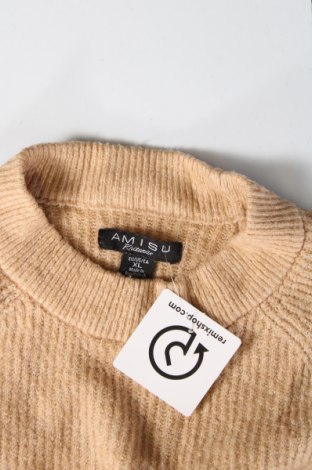 Дамски пуловер Amisu, Размер L, Цвят Бежов, Цена 7,25 лв.