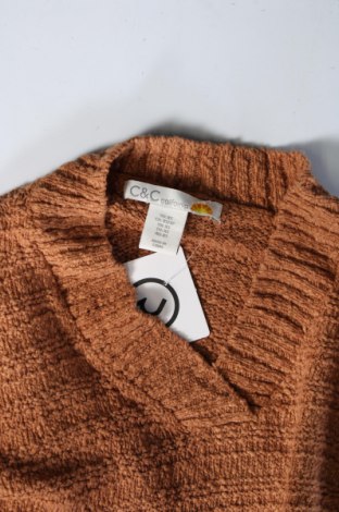 Дамски пуловер C&C California, Размер XS, Цвят Кафяв, Цена 3,77 лв.
