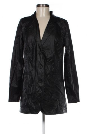 Дамско кожено яке, Размер XL, Цвят Черен, Цена 25,28 лв.