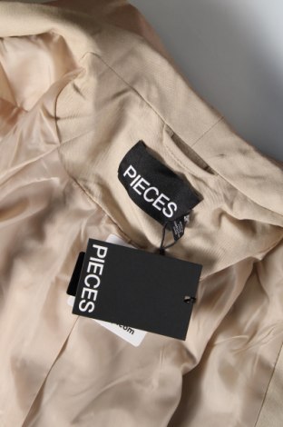 Γυναικείο σακάκι Pieces, Μέγεθος L, Χρώμα  Μπέζ, Τιμή 21,56 €