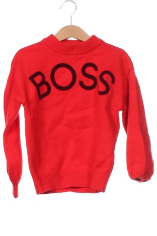 Детски пуловер Hugo Boss, Размер 4-5y/ 110-116 см, Цвят Червен, Цена 103,35 лв.