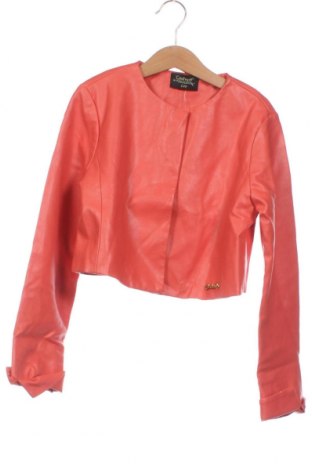 Dziecięca skórzana kurtka Contrast, Rozmiar 8-9y/ 134-140 cm, Kolor Różowy, Cena 121,84 zł