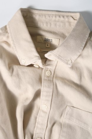 Мъжка риза Jake*s, Размер L, Цвят Бежов, Цена 29,52 лв.