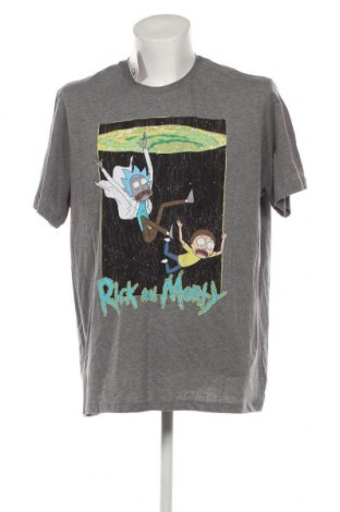 Ανδρικό t-shirt Rick and Morty, Μέγεθος XXL, Χρώμα Γκρί, Τιμή 14,95 €