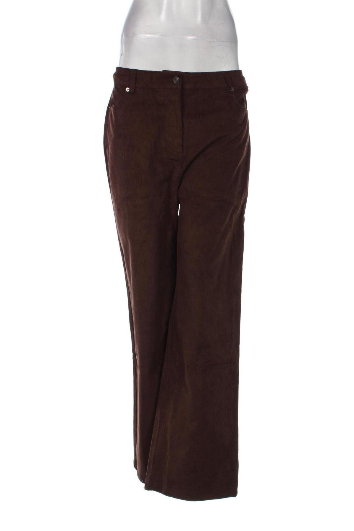 Γυναικείο κοτλέ παντελόνι Even&Odd, Μέγεθος L, Χρώμα Καφέ, Τιμή 4,27 €