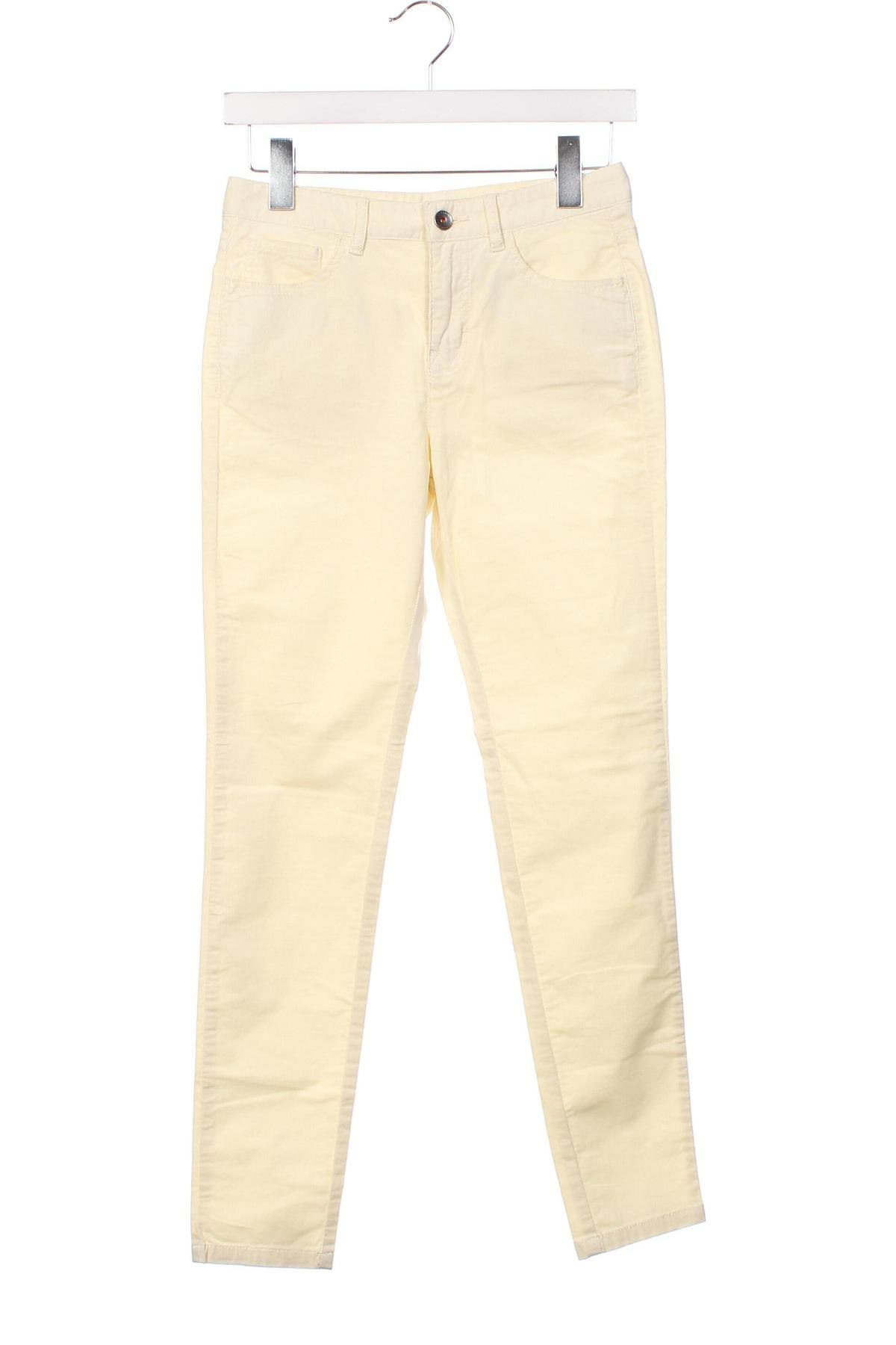 Pantaloni de velvet de femei United Colors Of Benetton, Mărime XXS, Culoare Galben, Preț 25,76 Lei