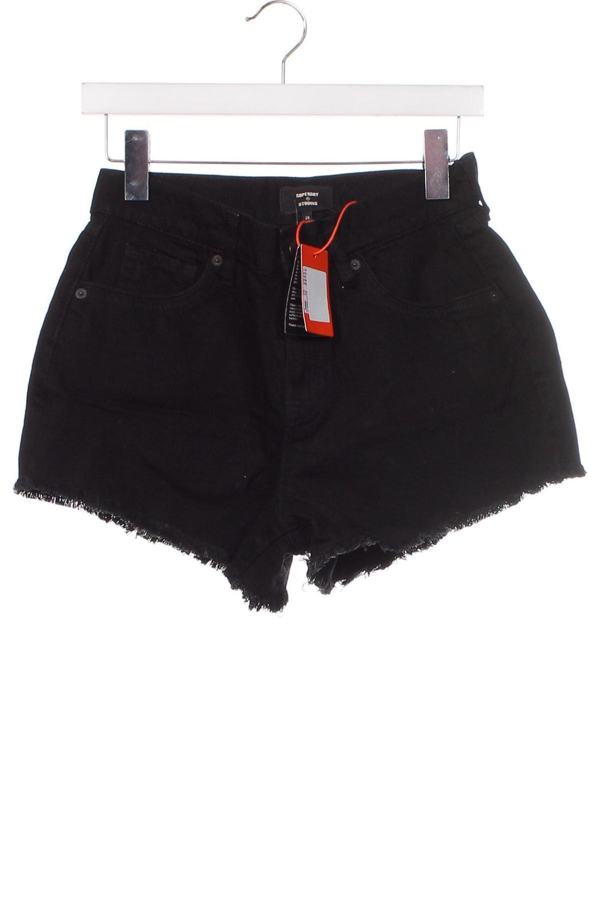 Дамски къс панталон Superdry, Размер S, Цвят Черен, Цена 24,48 лв.