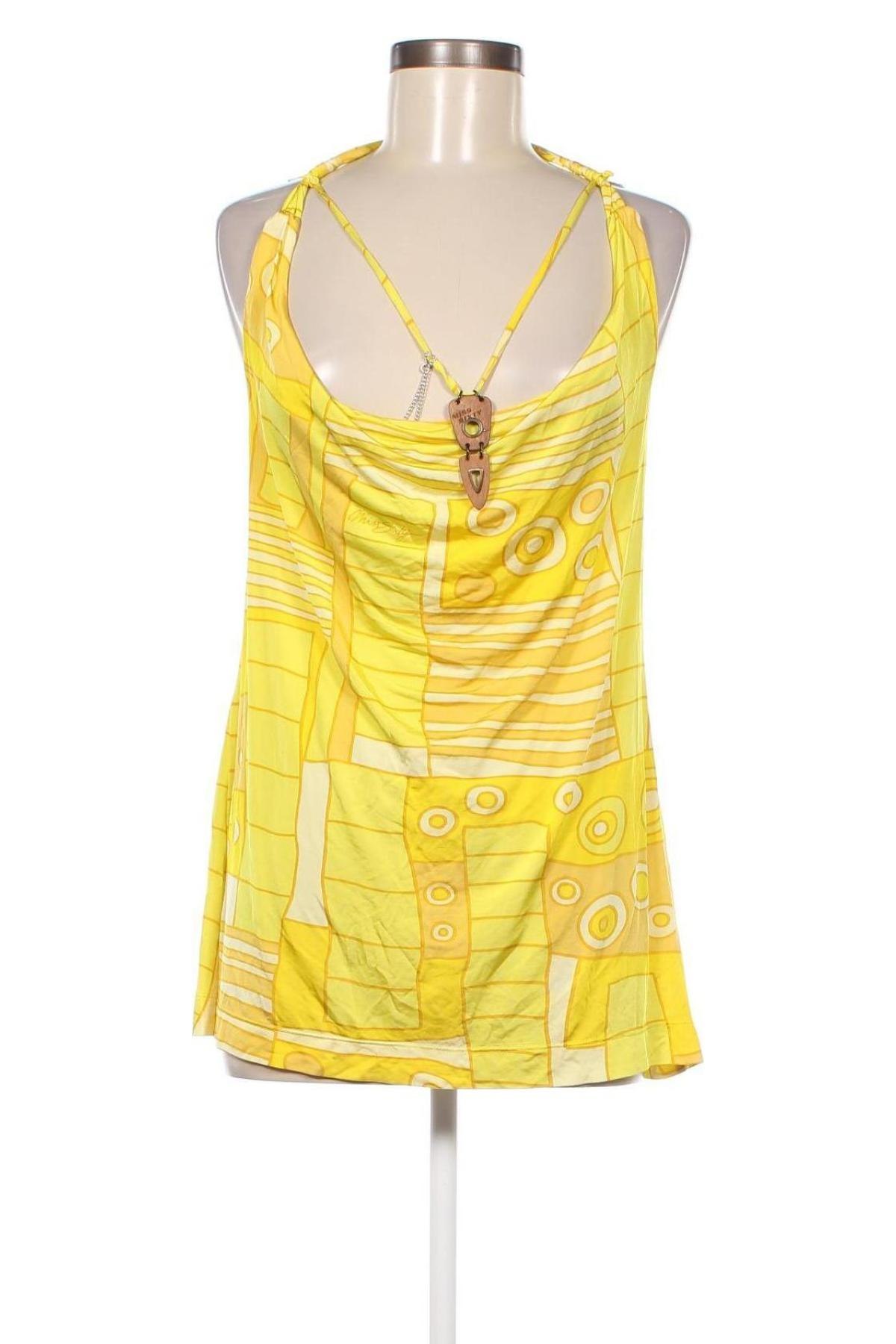 Γυναικείο αμάνικο μπλουζάκι Miss Sixty, Μέγεθος XS, Χρώμα Κίτρινο, Τιμή 8,97 €
