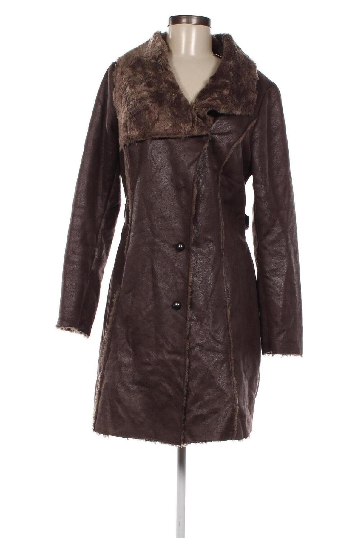Дамско палто Promod, Размер M, Цвят Кафяв, Цена 17,68 лв.