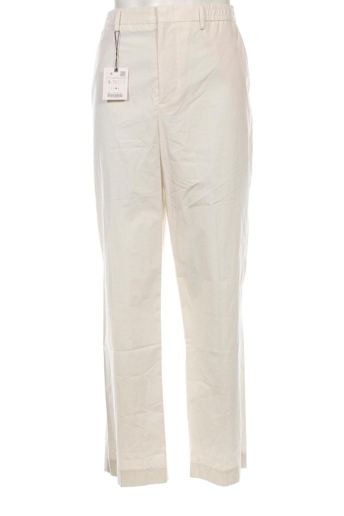 Pantaloni de bărbați Zara, Mărime L, Culoare Alb, Preț 56,84 Lei