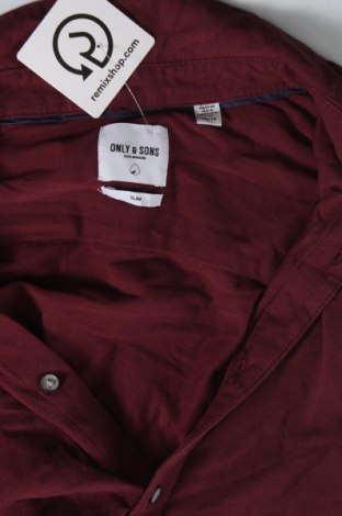 Herrenhemd Only & Sons, Größe XS, Farbe Rot, Preis 8,49 €