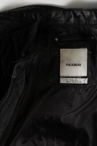 Męska skórzana kurtka Pull&Bear, Rozmiar M, Kolor Czarny, Cena 75,99 zł