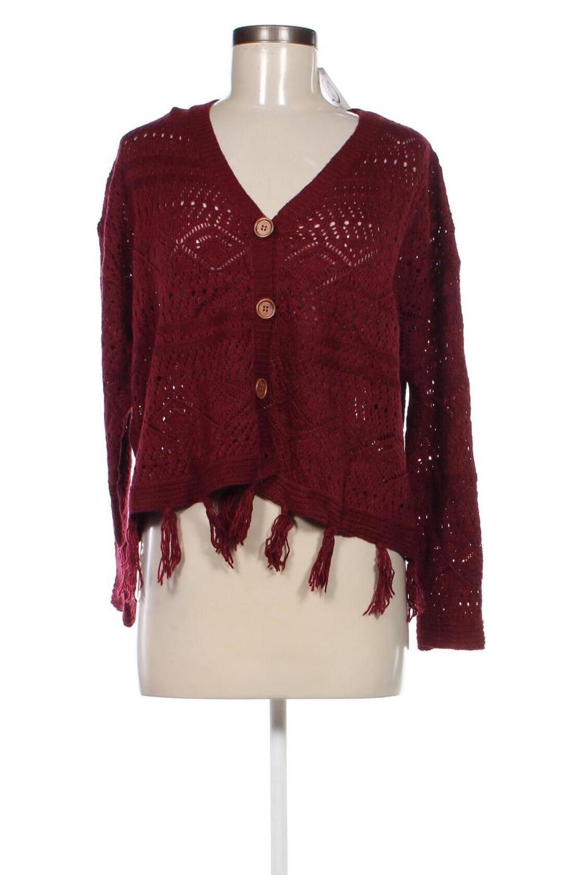 Cardigan de damă SHEIN, Mărime XL, Culoare Roșu, Preț 33,99 Lei