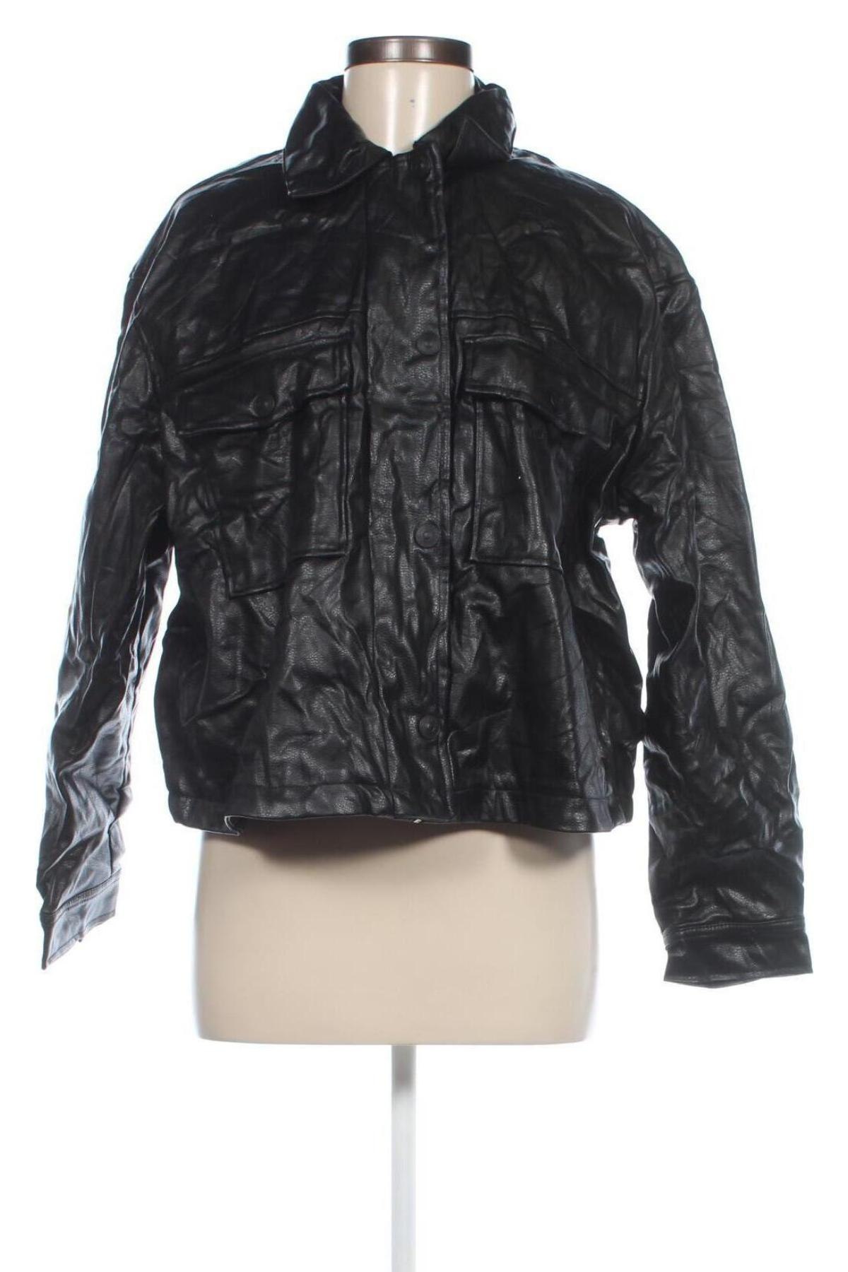 Damen Lederjacke H&M Divided, Größe L, Farbe Schwarz, Preis € 19,99