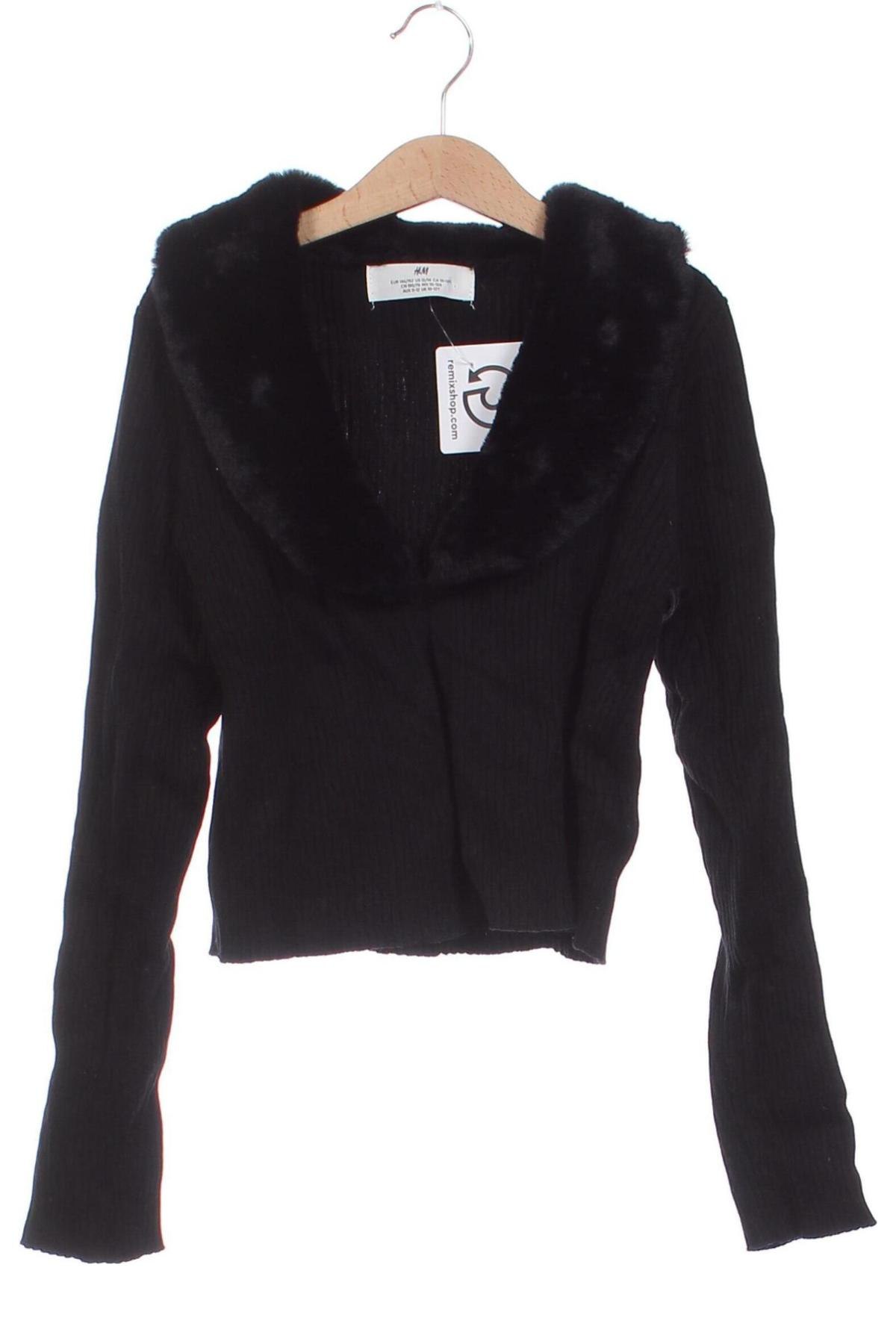 Kinder Strickjacke H&M, Größe 10-11y/ 146-152 cm, Farbe Schwarz, Preis € 4,99